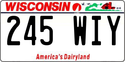 WI license plate 245WIY