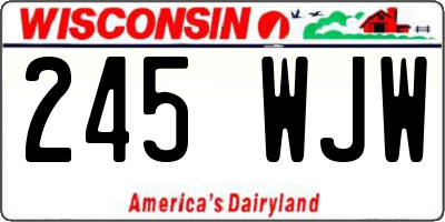 WI license plate 245WJW