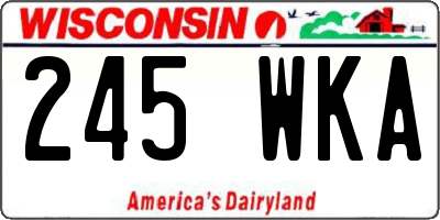 WI license plate 245WKA