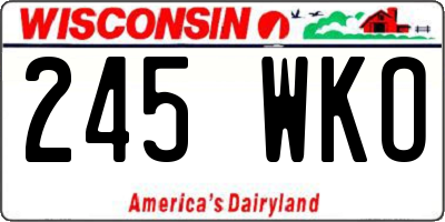 WI license plate 245WKO