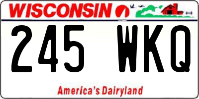 WI license plate 245WKQ