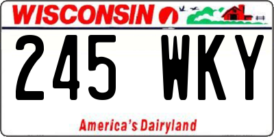 WI license plate 245WKY