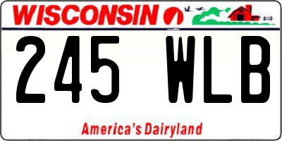 WI license plate 245WLB