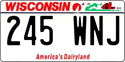 WI license plate 245WNJ