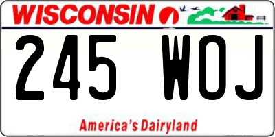 WI license plate 245WOJ