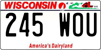 WI license plate 245WOU