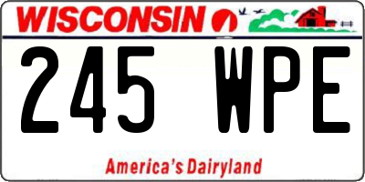 WI license plate 245WPE