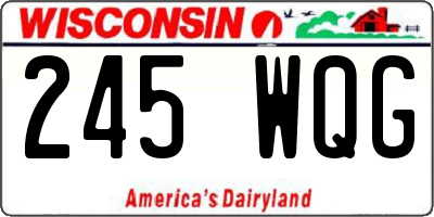 WI license plate 245WQG