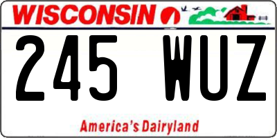 WI license plate 245WUZ