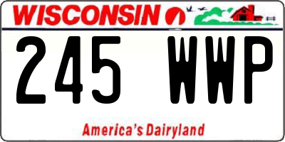 WI license plate 245WWP