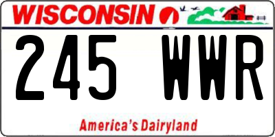 WI license plate 245WWR