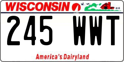WI license plate 245WWT