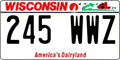 WI license plate 245WWZ