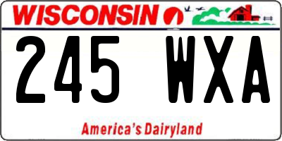 WI license plate 245WXA