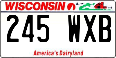 WI license plate 245WXB