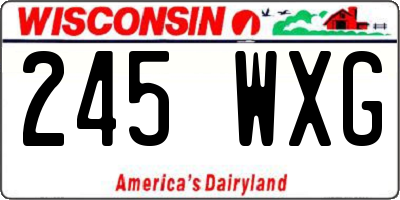 WI license plate 245WXG
