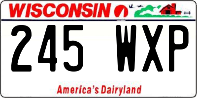 WI license plate 245WXP