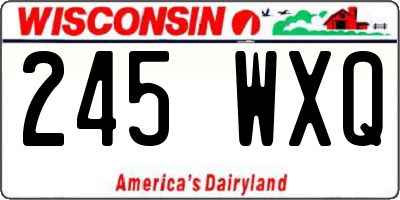 WI license plate 245WXQ