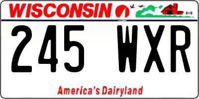WI license plate 245WXR