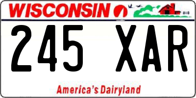 WI license plate 245XAR