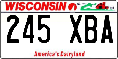 WI license plate 245XBA