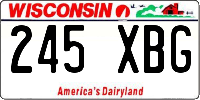 WI license plate 245XBG