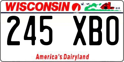 WI license plate 245XBO