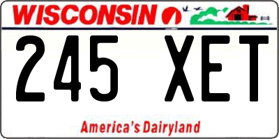 WI license plate 245XET