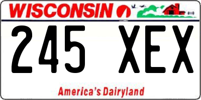 WI license plate 245XEX