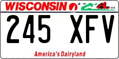 WI license plate 245XFV