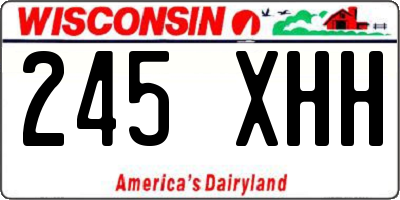WI license plate 245XHH