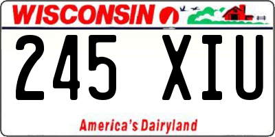 WI license plate 245XIU