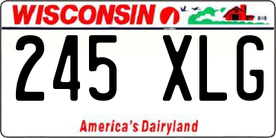 WI license plate 245XLG