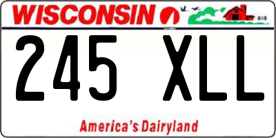 WI license plate 245XLL