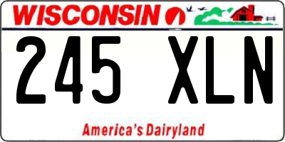 WI license plate 245XLN