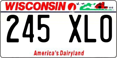 WI license plate 245XLO
