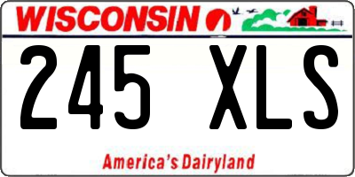 WI license plate 245XLS