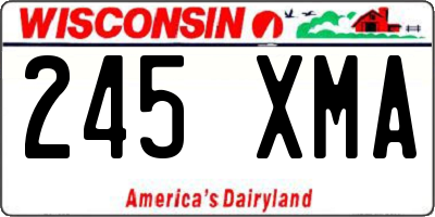 WI license plate 245XMA