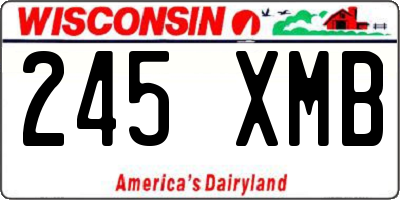 WI license plate 245XMB