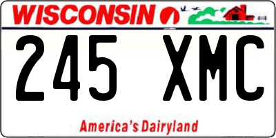 WI license plate 245XMC