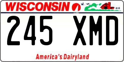 WI license plate 245XMD