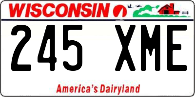 WI license plate 245XME