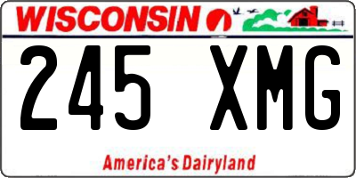 WI license plate 245XMG