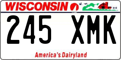 WI license plate 245XMK