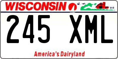 WI license plate 245XML