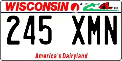 WI license plate 245XMN