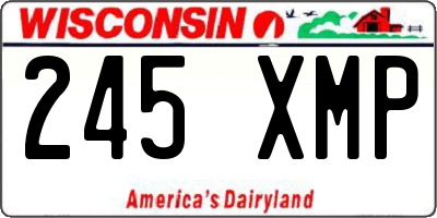 WI license plate 245XMP