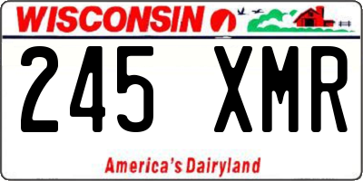 WI license plate 245XMR