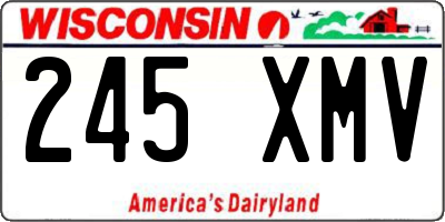 WI license plate 245XMV