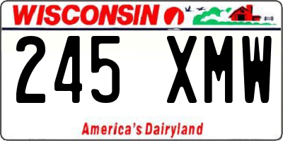 WI license plate 245XMW